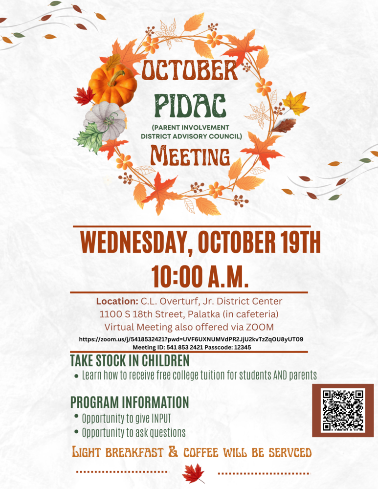 PIDAC - October Meeting