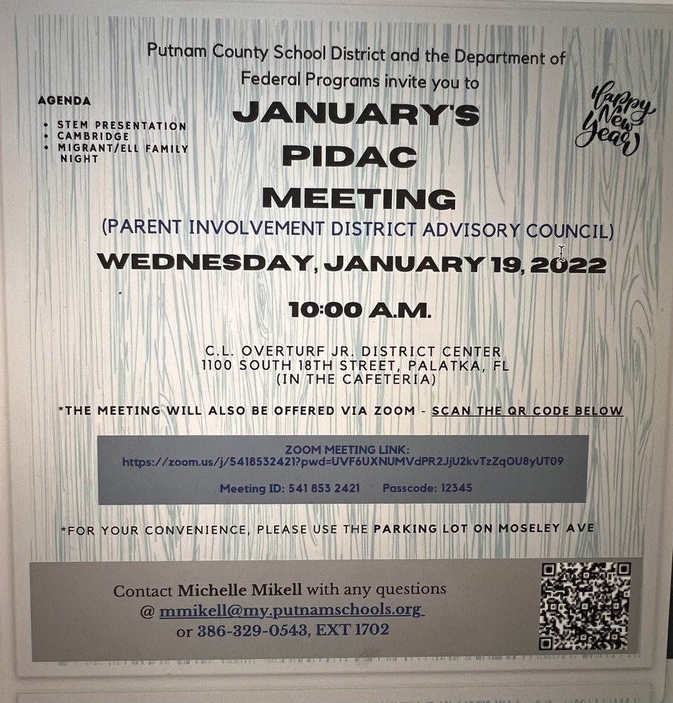 January Pidac Meeting