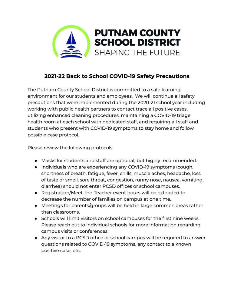 2021-22 COVID-19 Safety Precautions