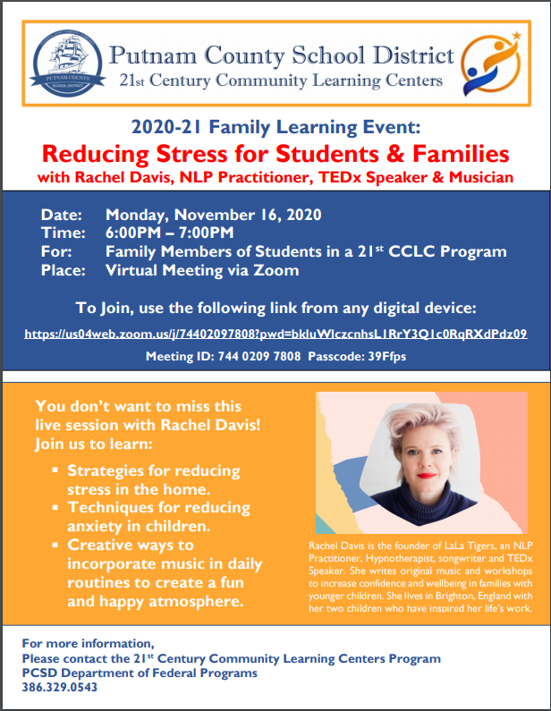 PCSD 21st Century Community Learning Center Flyer