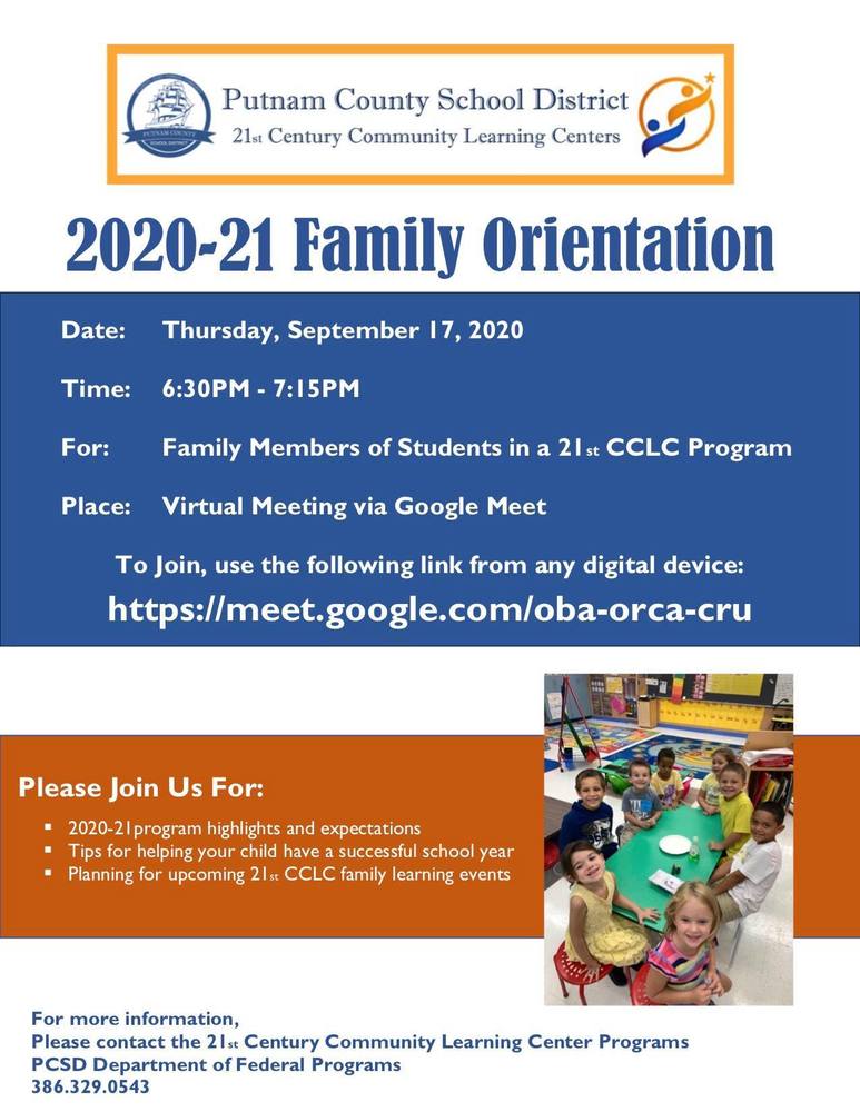 PCSD 21st Century Community Learning Center Flyer