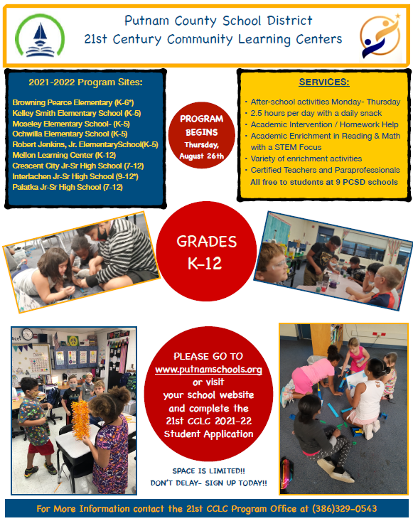 21st Century Community Learning Centers 2021-22 Student Application