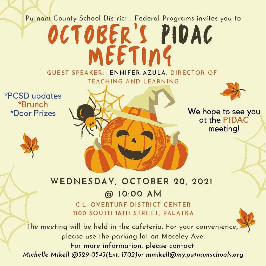 October PIDAC Meeting