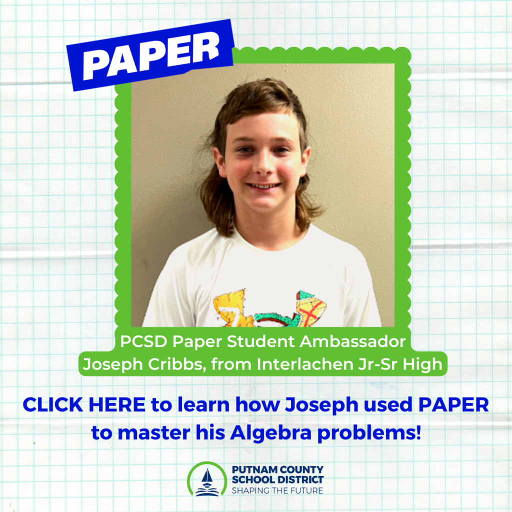 PAPER Joseph Cribbs, from Interlachen Jr-Sr High